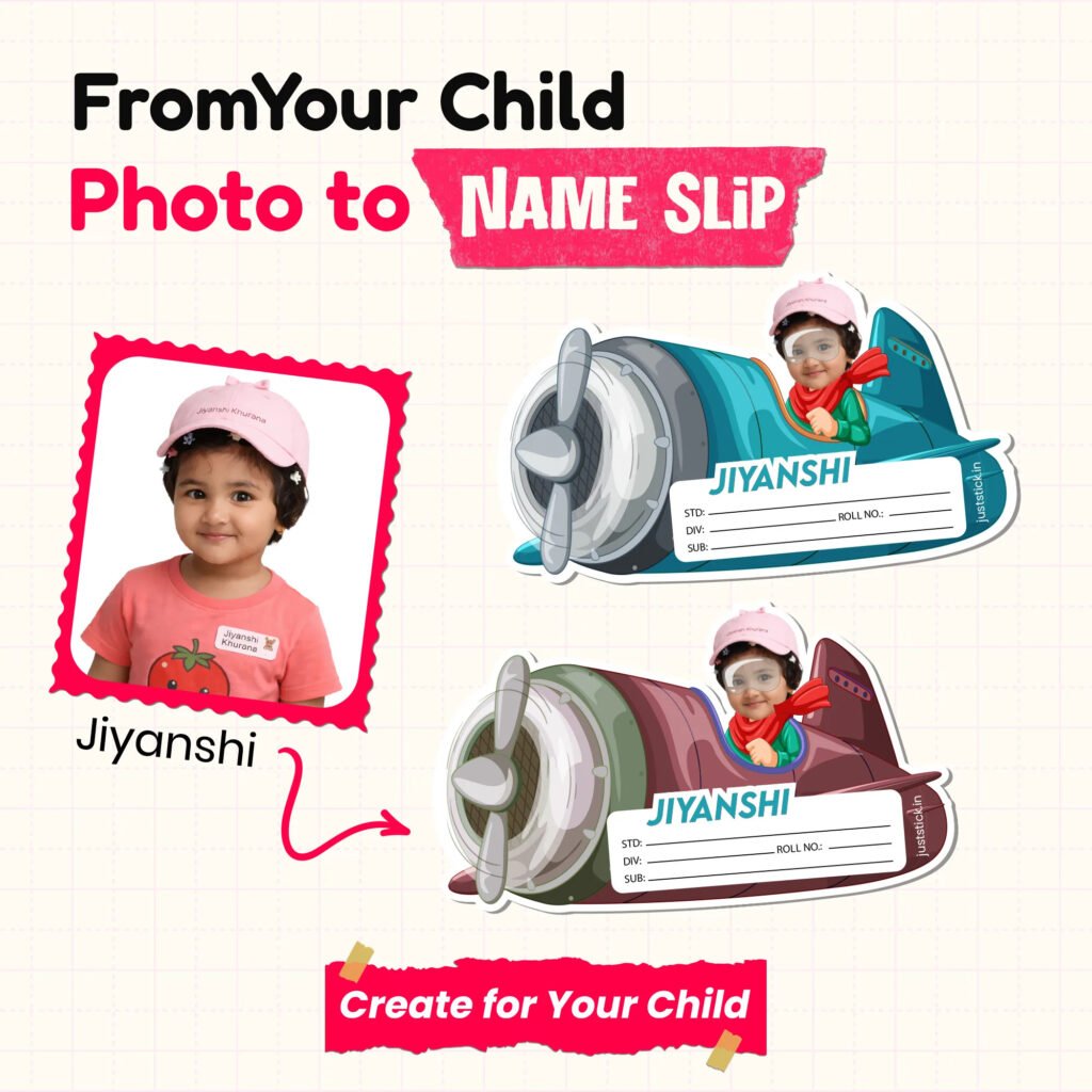 Premium Photo Name Slip - Airplane (Pack of 40)