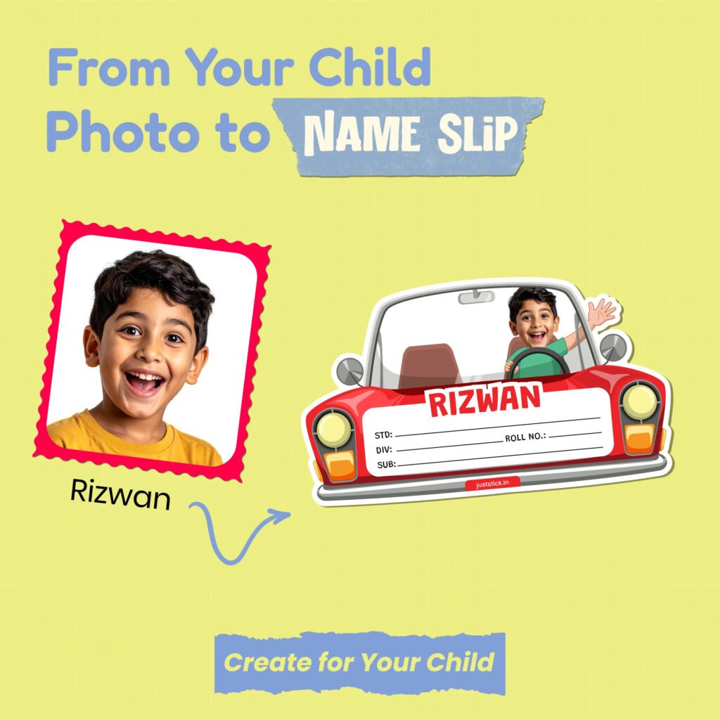 Premium Photo Name Slip-Car (Pack of 40)