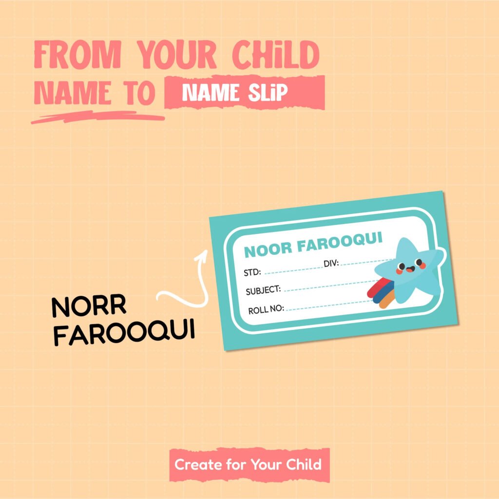 Cartoon Name Slip - Stationery Cute Face (Pack of 40)