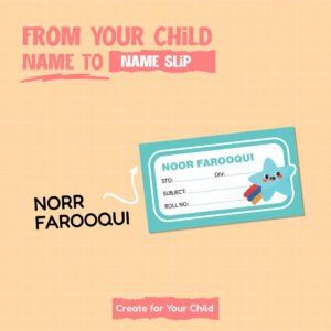 Cartoon Name Slip - Stationery Cute Face (Pack of 40)