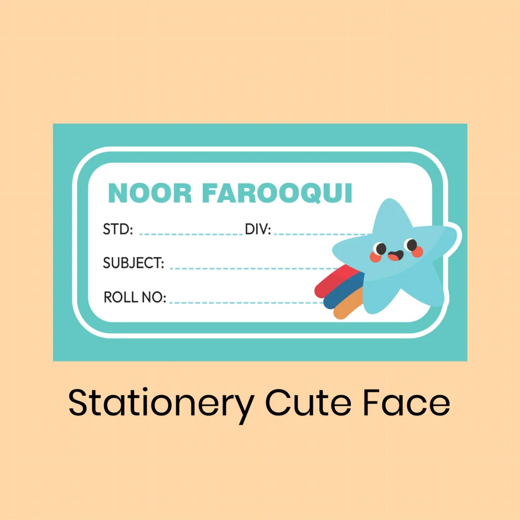 Cartoon Name Slip-Stationery Cute Face 6
