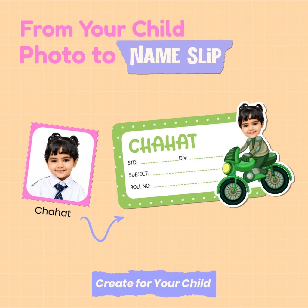 Premium Photo Name Slip-Moterbike (Pack of 40)