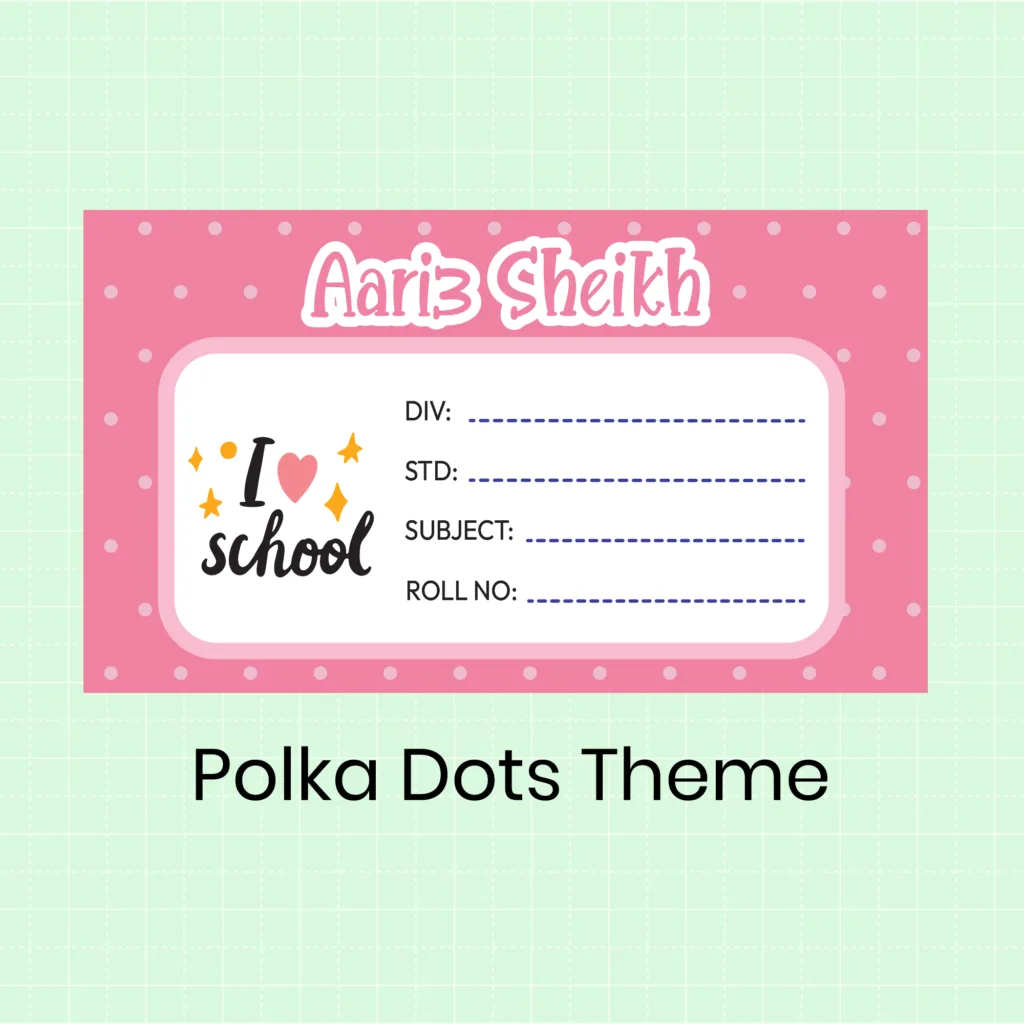 Standard Name Slips-Polka Dots 6